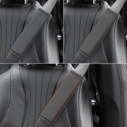 シートベルトカバー 単品 1枚 シートベルト用パッド カー用品 車用品 肩当て ショルダーパッド 痛み軽減 負担軽減 面ファスナー マジック テープ レザー調 フェイクレザー おしゃれ シンプル 高級感 シック 内装 カスタム 簡単装着