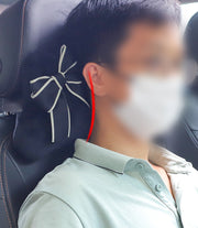 ネッククッション 単品 ネックパッド 首枕 クッション ネックピロー ヘッドレスト 車 ドライブ 首当て リボン 運転 簡単取り付け お出かけ 長距離