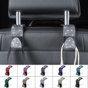 シートフック 2個セット 車用品 ヘッドレスト 収納 吊り下げ 荷物フック キラキラ ラインストーン かわいい おしゃれ スペースフック カー用品 収納用フック