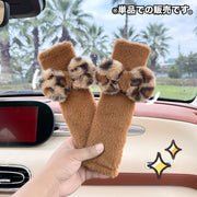 シートベルトカバー 単品 シートベルトパッド クッション リボン ヒョウ柄 カー用品 便利グッズ 面ファスナー マジック テープ 簡単装着 擦れ軽減 ショルダーパッド おしゃれ かわいい 自動車 カーアクセサリー 雑貨