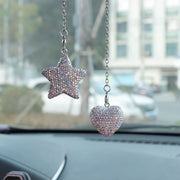 カーアクセサリー ルームミラー用 飾り 車載 車用品 チェーン ライトストーン ぶら下げ 吊り下げ きらきら かわいい おしゃれ