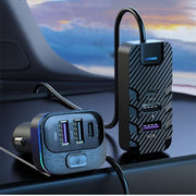 カーチャージャー 6ポート USB Type-C USB-A PD急速充電 シガーソケット式 2ユニット ケーブル接続 車載 スマホ対応 多機能