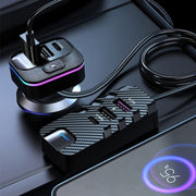 カーチャージャー 6ポート USB Type-C USB-A PD急速充電 シガーソケット式 2ユニット ケーブル接続 車載 スマホ対応 多機能
