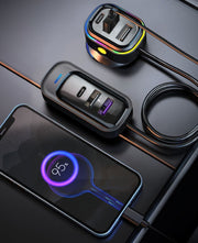 カーチャージャー 6ポート USB Type-C USB-A PD急速充電 シガーソケット式 2ユニット ケーブル接続 車載 スマホ対応 多機能