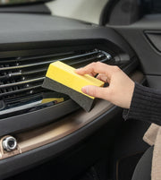 タイヤワックススポンジ 洗車スポンジ ワックスがけ 車用品 カー用品 メンテナンス用品 洗車用品 洗車グッズ 汚れ落とし ホコリ取り アーチ型 カーブ 車内 タイヤ 洗車用スポンジ ワックススポンジ コンパクト 便利グッズ 黒 黄