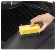タイヤワックススポンジ 洗車スポンジ ワックスがけ 車用品 カー用品 メンテナンス用品 洗車用品 洗車グッズ 汚れ落とし ホコリ取り アーチ型 カーブ 車内 タイヤ 洗車用スポンジ ワックススポンジ コンパクト 便利グッズ 黒 黄
