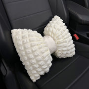 車用クッション シートクッション 首用 腰用 単品 1個 リボン型 カー用品 カーアクセサリー 首枕 ネックパッド ネックピロー 腰当て ランバーサポート 負担軽減 長時間走行 運転 ドライブ 旅行 長距離