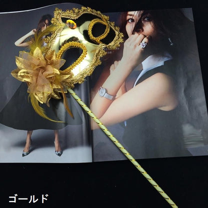 仮装マスク マスカレードマスク スティック付き 棒付き コスプレ 仮装 商品画像2