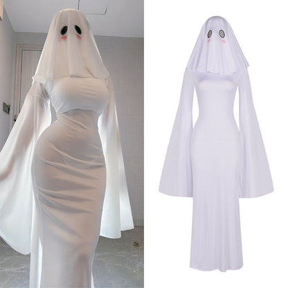 コスプレ衣装 2点セット 女性 ゴースト 幽霊 おばけ 商品画像2