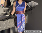 セクシーコスチューム チャイナドレス風 3点セット 帯 ベルト メッシュスカート レディース 女性 大人用 コスプレ チャイナ服風 和風 和装 スリット 透け感 タイト セクシー 仮装 ハロウィン
