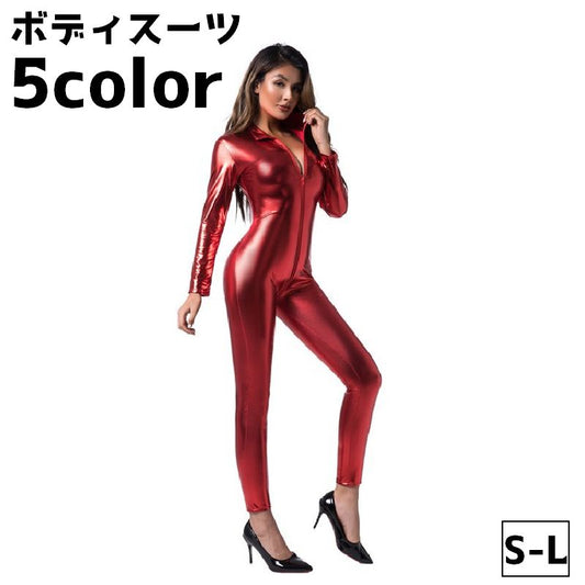 ボディスーツ レディース 女性 長袖 ズボン 10分丈 商品画像