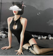 コスプレ衣装 コスチューム 3点セット レディース コスプレ 猫 ねこ シッポ Tバック 猫耳 ヘアアクセサリー