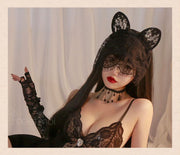 アイマスク レディース レース 花柄 刺繍 ウサギ 猫 耳付き 仮面 コスプレ 仮装 ハロウィン パーティー イベント セクシー