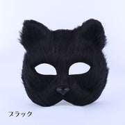 仮面 フェイスマスク キャットマスク コスプレ パーティ イベント ハロウィン 仮装 猫 CAT レディース メンズ ねこ お面 ホワイト ブラック レッド ピンク