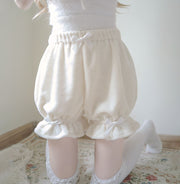 ドロワーズ かぼちゃパンツ ロリータ レディース 可愛い リボン フリル コスプレ衣装 コスチューム ペチコート フリース 秋冬 防寒 暖かい 保温 もこもこ ふわふわ インナー 見せパン ペチパンツ パニエ メイド服 部屋着 ルームウェア ショートパンツ 3分丈 ウエストゴム 甘ロリ ポンポン ウサギの尻尾付き ホワイト 白色 かわいい フリーサイズ 女性 春 秋 冬 ギフト