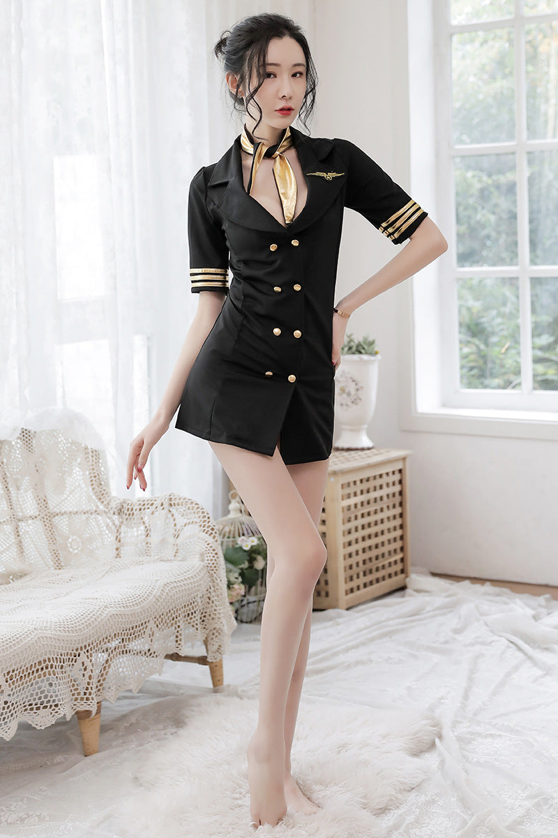 コスプレ衣装 スチュワーデス 3点セット レディース 制服 ジャケット 商品画像2