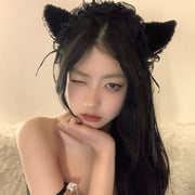 カチューシャ 猫耳 仮装用 コスプレ レディース 鈴付き リボン レース ネコ耳 髪飾り ヘッドアクセサリー コスチューム小物 ハロウィン 学園祭 イベント パーティー 女性用