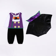 コスチューム 2点セット ベビー 赤ちゃん キッズ 子供服 コスプレ 仮装 カバーオール ハロウィン パーティー ヴァンパイア 吸血鬼 イベント 長袖 ロンパース マント 子ども服 こども服 70cm 80cm 90cm 95cm