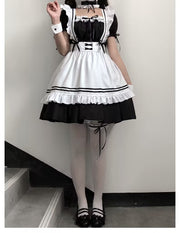 コスプレ衣装 メイド服 6点セット コスプレセット レディース 女性用 コスチューム 仮装 イベント ハロウィン パーティー 変装