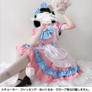 コスプレ衣装 メイド服 5点セット 女性 コスチューム セクシーランジェリー 制服 ワンピース ロリータ 甘ロリ フリル リボン エプロン