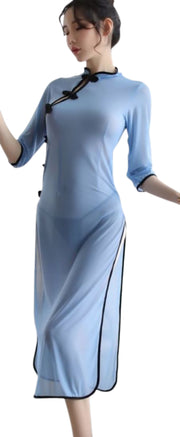 コスプレ チャイナドレス チャイナ セクシー ロングドレス ショーツセット サイドスリット 美脚効果 大胆 レディース