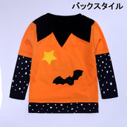 コスチューム ハロウィン キッズ ベビー 男の子 女の子 子供用 トップス ロングパンツ マント 帽子 4点セット コスプレ パーティー かわいい かぼちゃ 星柄 仮装 衣装 イベント
