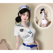 コスプレ衣装 3点セット セーラー服 コスプレ レディース コスチューム 制服風 トップス ボトムス ベルト 靴下 帽子 学生服風 セクシー 衣装 大人用