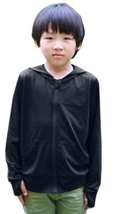 ラッシュガード ラッシュパーカー 虫よけ 長袖 ジップアップ UVカット 子供用 キッズ 冷感 多機能 フード付き シンプル 無地 単色 ソリッドカラー フーディー 女の子 男の子 女児 男児 子供服 子ども服 こども服 高学年  90cm 100cm 110cm 120cm 130cm 140cm