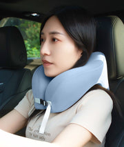 ネックピロー 首枕 U字型ヘッドレスト 低反発クッション 携帯 旅行 トラベル 飛行機 新幹線 バス オフィス 仮眠 昼寝 休憩