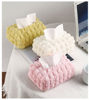 ティッシュケース ティッシュカバー 布製 エンボーワッフル もこもこ ふわふわ かわいい おしゃれ シンプル 無地 日用品 生活雑貨 インテリア リビング 寝室