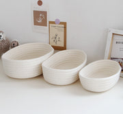 収納バスケット 収納かご 小物入れ 単品 バスケット かご ロープ編み 卓上収納 小物収納 整理整頓 円形 丸型 ラウンド型 単色 ナチュラル おしゃれ シンプル インテリア キッチン 日用品雑貨 置き型