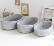 収納バスケット 収納かご 小物入れ 単品 バスケット かご ロープ編み 卓上収納 小物収納 整理整頓 円形 丸型 ラウンド型 単色 ナチュラル おしゃれ シンプル インテリア キッチン 日用品雑貨 置き型