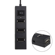 USBハブ 4ポート USB2.0 スイッチ付き HUB データ転送 480Mbps パソコン周辺機器 PCアクセサリー コンパクト 軽量 持ち運び