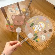うちわの柄 10個セット 持ち手 取っ手 ハンドル パーツ 団扇 DIY 自作 ハンドクラフト 半透明 クリア 推し活 ライブ 応援 イベント