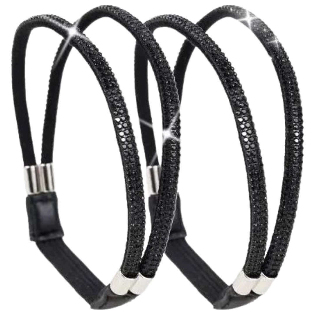 シューズストラップ 1ペア 左右セット 面ファスナー付き パンプスベルト ヒールストラップ ブラック×ブラック バリエーション画像