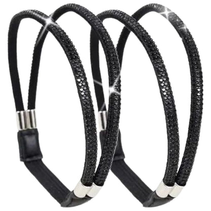 シューズストラップ 1ペア 左右セット 面ファスナー付き パンプスベルト ヒールストラップ ブラック×ブラック バリエーション画像