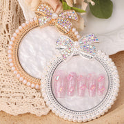 ネイルパレット 調色パレット ミキシングプレート ネイルアート アクセサリートレイ ディスプレイ おしゃれ かわいい フェイクパール ラインストーン キラキラ リボン セルフネイル