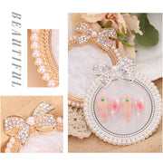 ネイルパレット 調色パレット ミキシングプレート ネイルアート アクセサリートレイ ディスプレイ おしゃれ かわいい フェイクパール ラインストーン キラキラ リボン セルフネイル