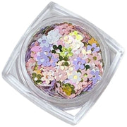 ネイルパーツ 50ピースセット ケース付き ホログラム フレーク 花 月 星 フラワー スター リボン 蝶々 カラフル かわいい おしゃれ ネイルアート用品 ハンドメイドパーツ デコパーツ