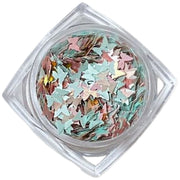ネイルパーツ 50ピースセット ケース付き ホログラム フレーク 花 月 星 フラワー スター リボン 蝶々 カラフル かわいい おしゃれ ネイルアート用品 ハンドメイドパーツ デコパーツ