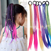 エクステ 三つ編み エクステンション ヘアゴム ヘアアクセサリー 子供 キッズ ガール 女の子 レディース つけ毛 部分ウィッグ ヘアアレンジ 編み込み 簡単装着 ポイントウィッグ ロング おしゃれ かわいい 髪飾り イメチェン イベント コスプレ 女子