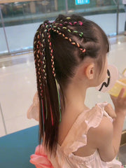 編み込みリボン ヘアリボン 10本 8本 キッズ 女の子 子供 ヘアアクセサリー ヘアアレンジ コード 紐 ひも ロング 三つ編み