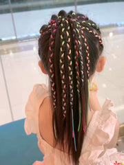 編み込みリボン ヘアリボン 10本 8本 キッズ 女の子 子供 ヘアアクセサリー ヘアアレンジ コード 紐 ひも ロング 三つ編み