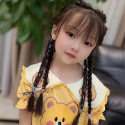 編み込みリボン ヘアリボン 10本 8本 キッズ 女の子 子供 ヘアアクセサリー ヘアアレンジ コード 紐 ひも ロング 三つ編み