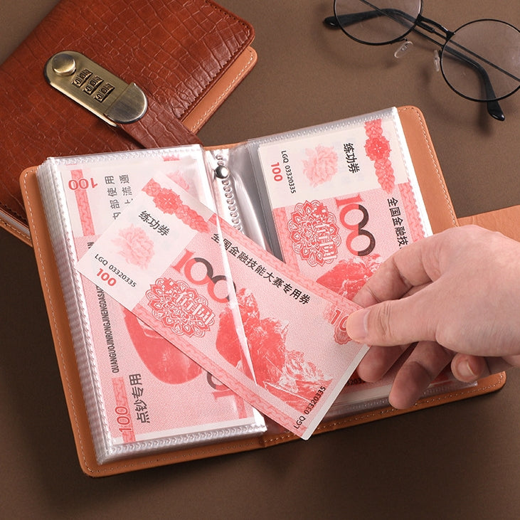 貯金ファイル 貯金手帳 お札入れ 手帳タイプ ダイヤルロック 100ポケット 商品画像2