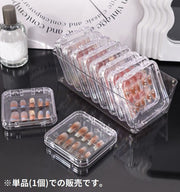 ネイルチップケース クリア 透明 四角形 収納 保管 展示 持ち運び 携帯 ネイルアート用品 つけ爪 付け爪 小物入れ 中身が見える ネイルサロン 旅行