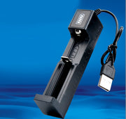 リチウム電池充電器 1本 USB リチウムイオン充電池 バッテリー充電器 バッテリーチャージャー リチウムバッテリー LED 小型 リチウム電池