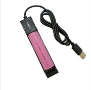 リチウム電池充電器 1本 USB リチウムイオン充電池 バッテリー充電器 バッテリーチャージャー リチウムバッテリー LED 小型 リチウム電池