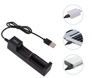 リチウム電池充電器 1本 USB リチウムイオン充電池 バッテリー充電器 バッテリーチャージャー リチウムバッテリー LED 小型 リチウム電池
