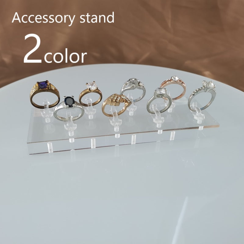 アクセサリースタンド リングスタンド 指輪スタンド リングホルダー ディスプレイスタンド アクセサリー用品 8個収納 クリア 透明 スクエア 四角 おしゃれ インテリア小物